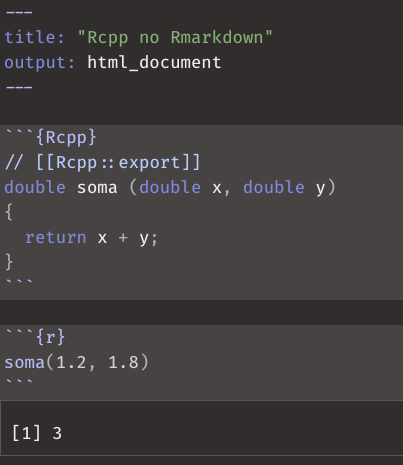 `{Rcpp}` no Rmarkdown